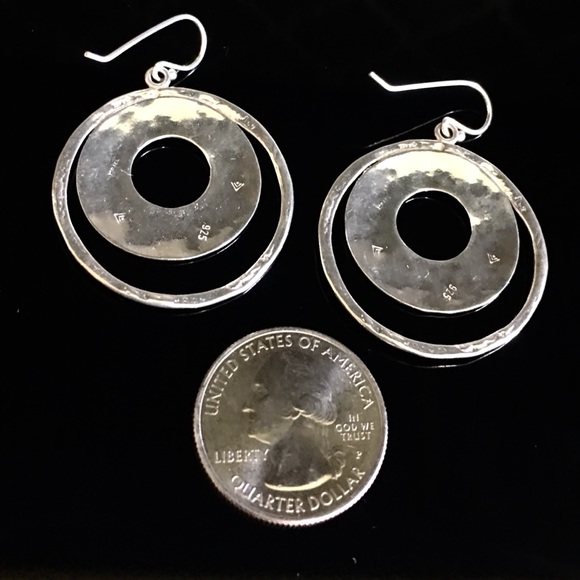 ❗️SOLD❗️Silpada 925 Sterling Hammered Earrings K20 - Picture 3 of 4